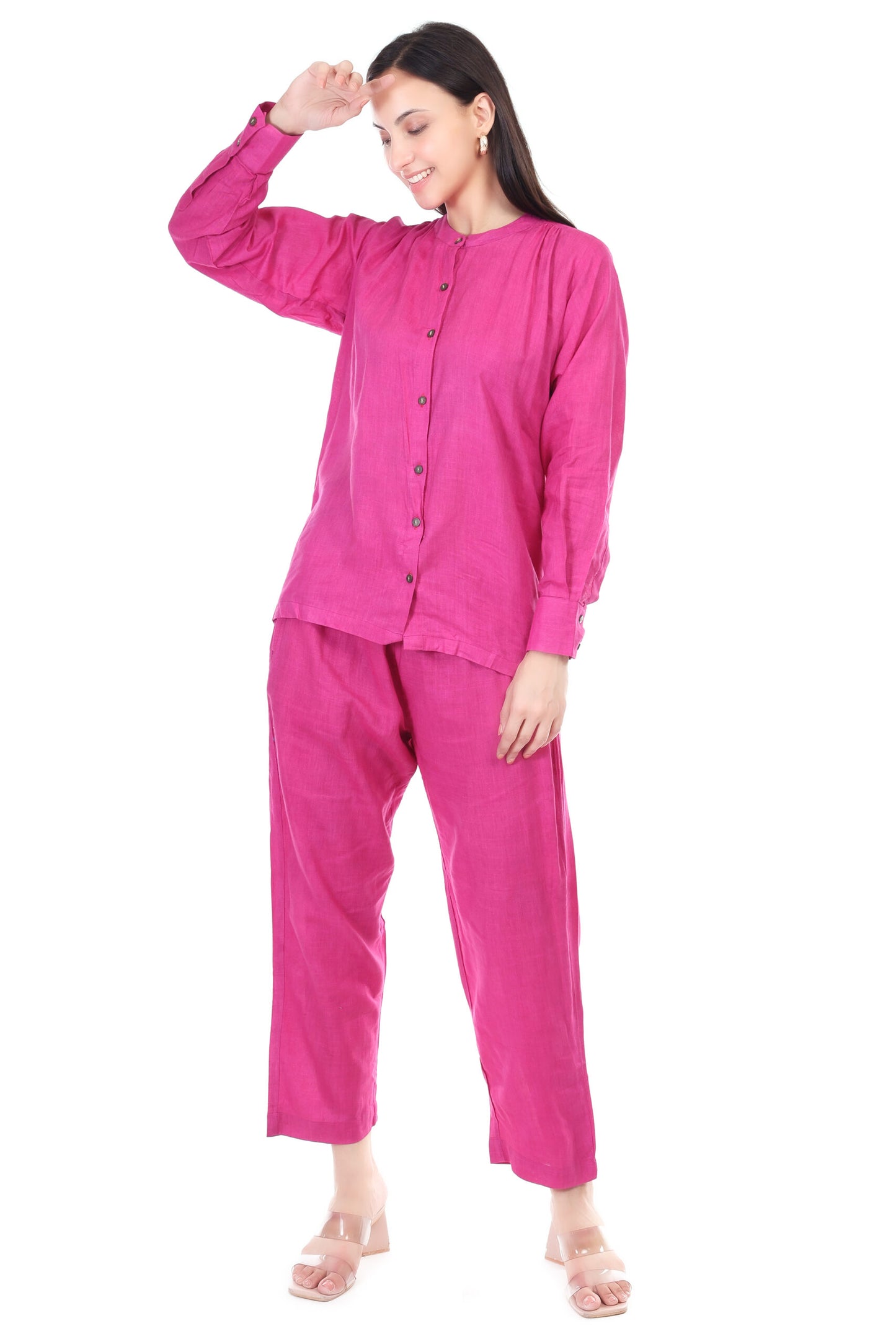 Magenta cotton coord set