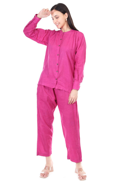 Magenta cotton coord set