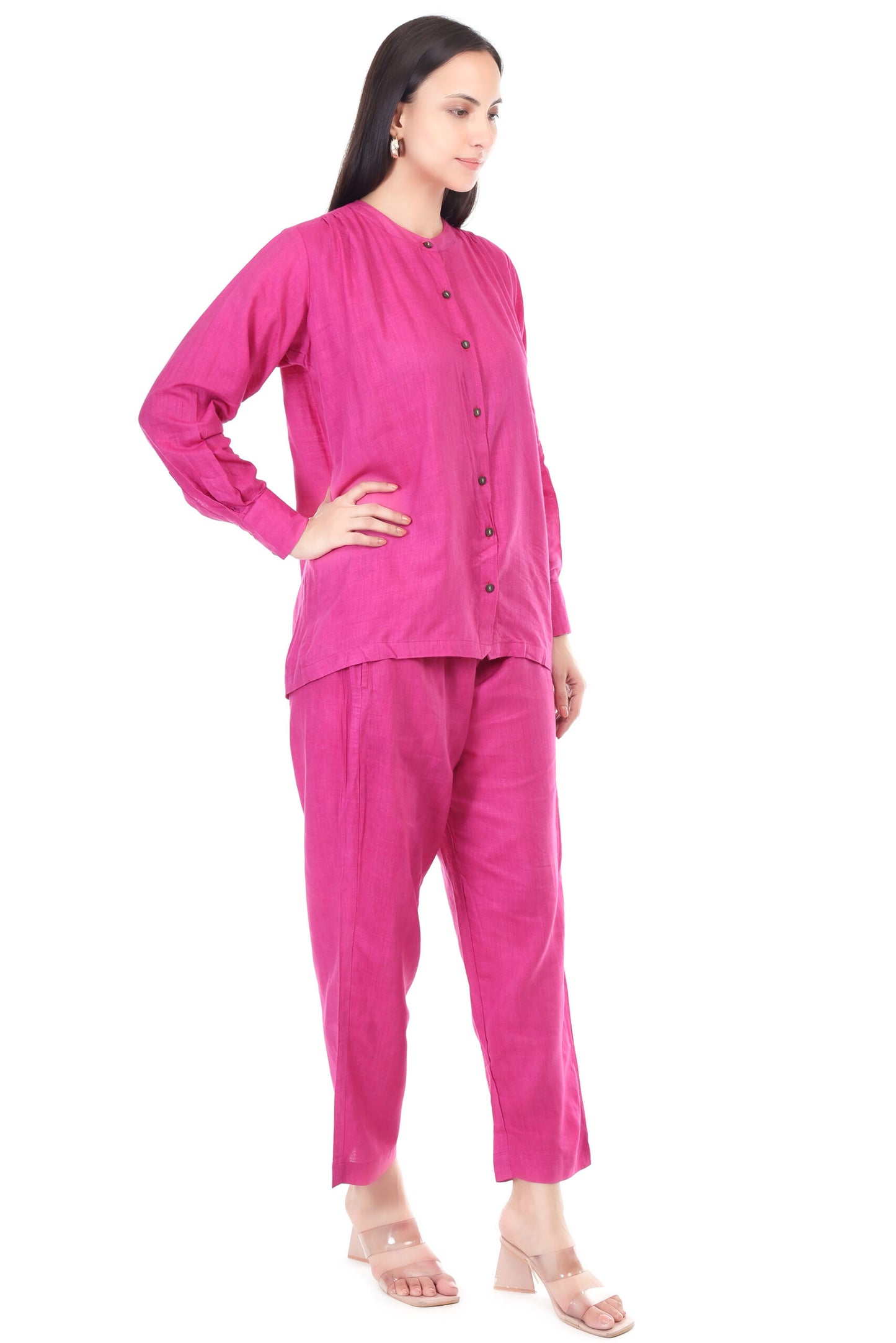 Magenta cotton coord set