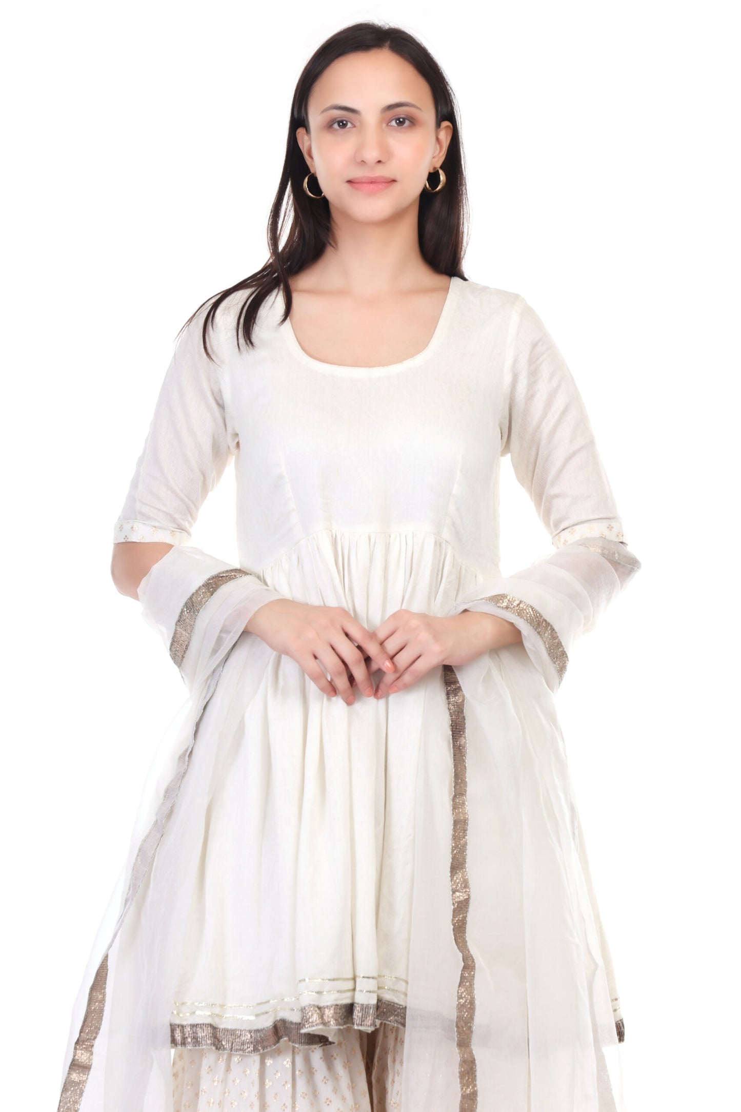 Chanderi Silk sharara set with Orgenzza Dupatta