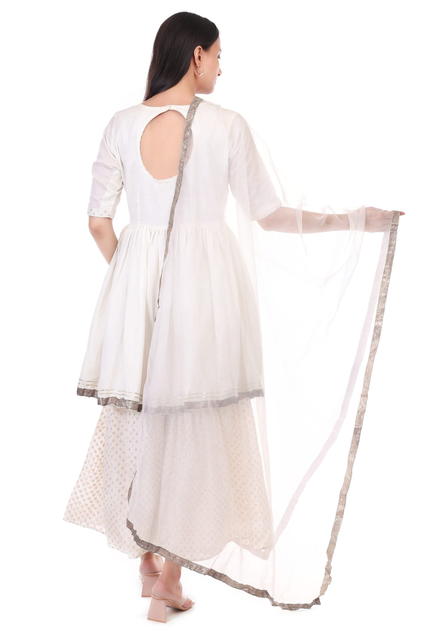 Chanderi Silk sharara set with Orgenzza Dupatta