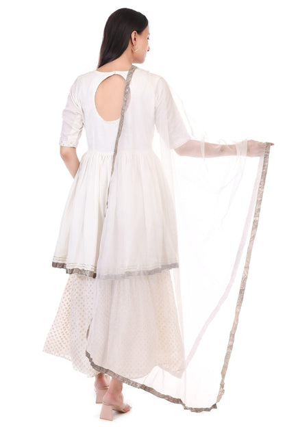 Chanderi Silk sharara set with Orgenzza Dupatta