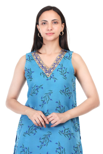 Orgenzza sleeveless kurta with sharara pant