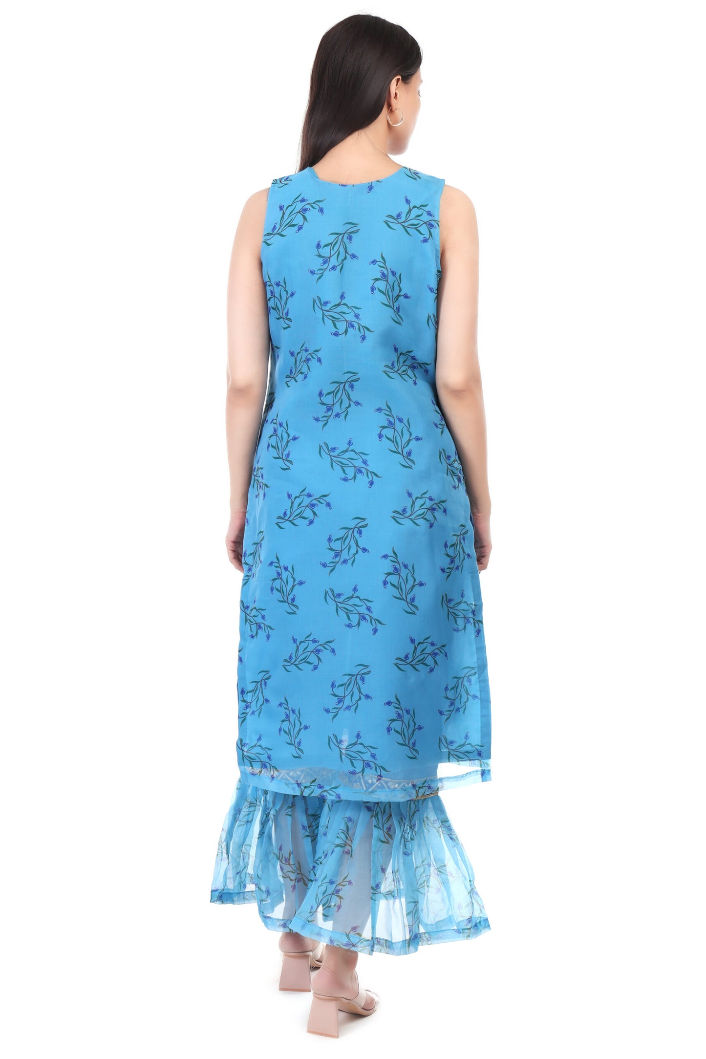 Orgenzza sleeveless kurta with sharara pant