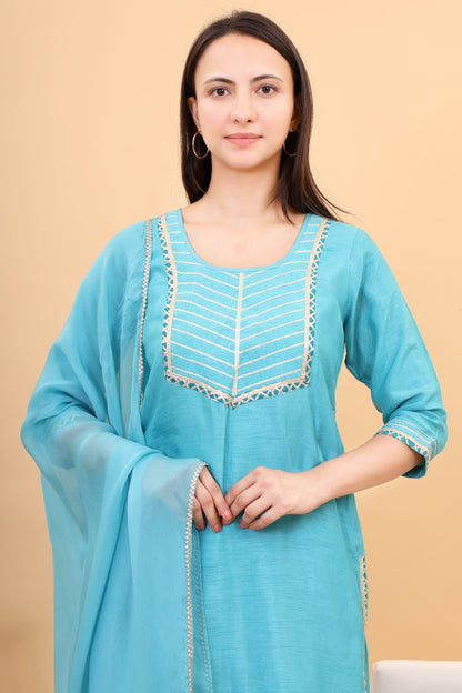 Dola Silk Kurta Set with Dupatta