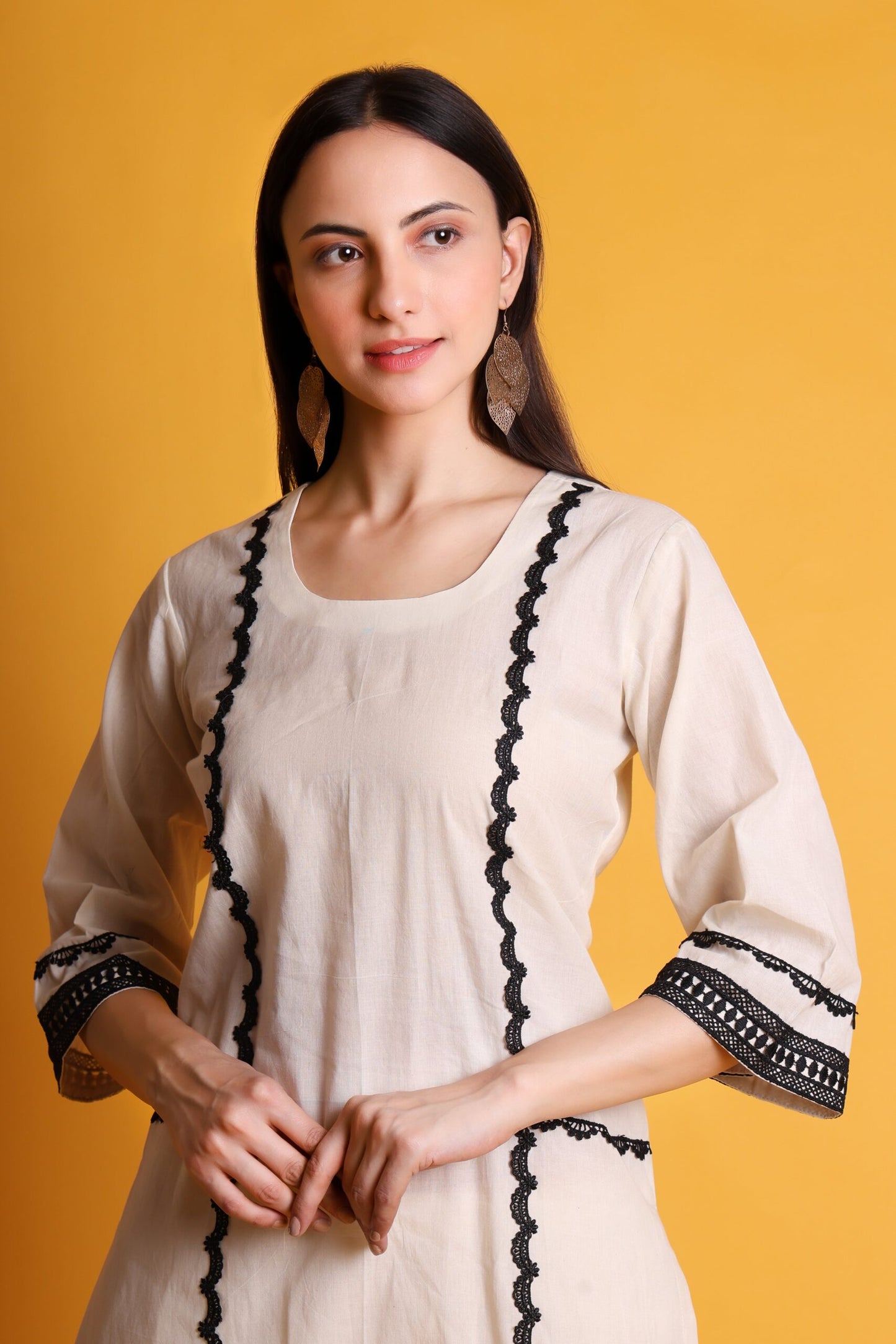 Cora Cotton Lace Work Kurta Set