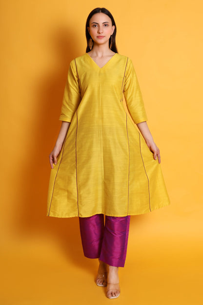 Silk A-Line Kurta set