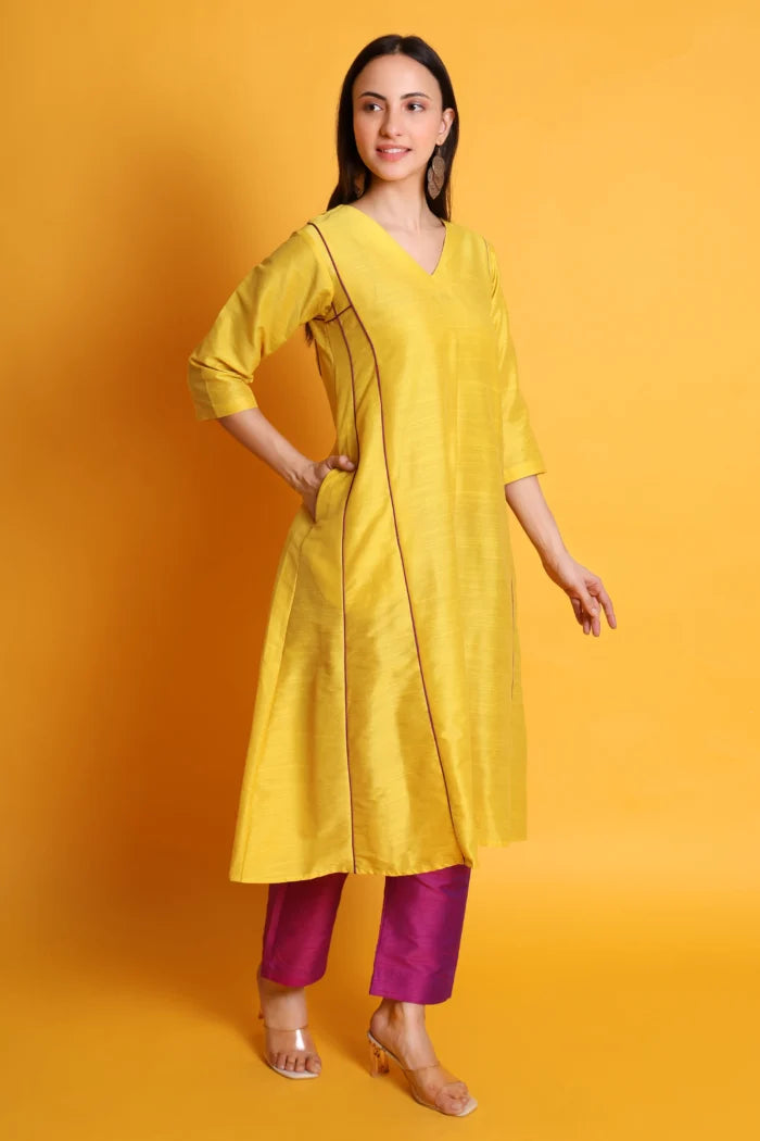 Silk A-Line Kurta set