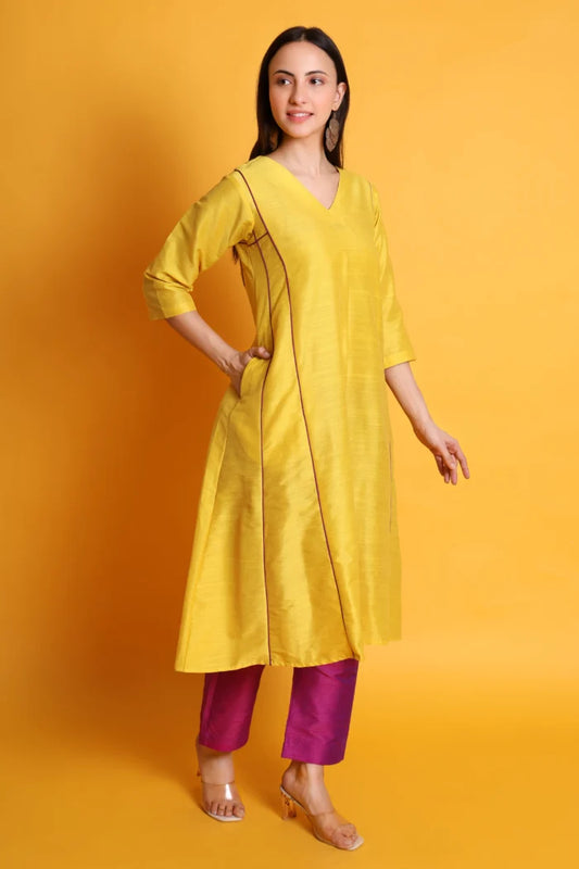 Silk A-Line Kurta set