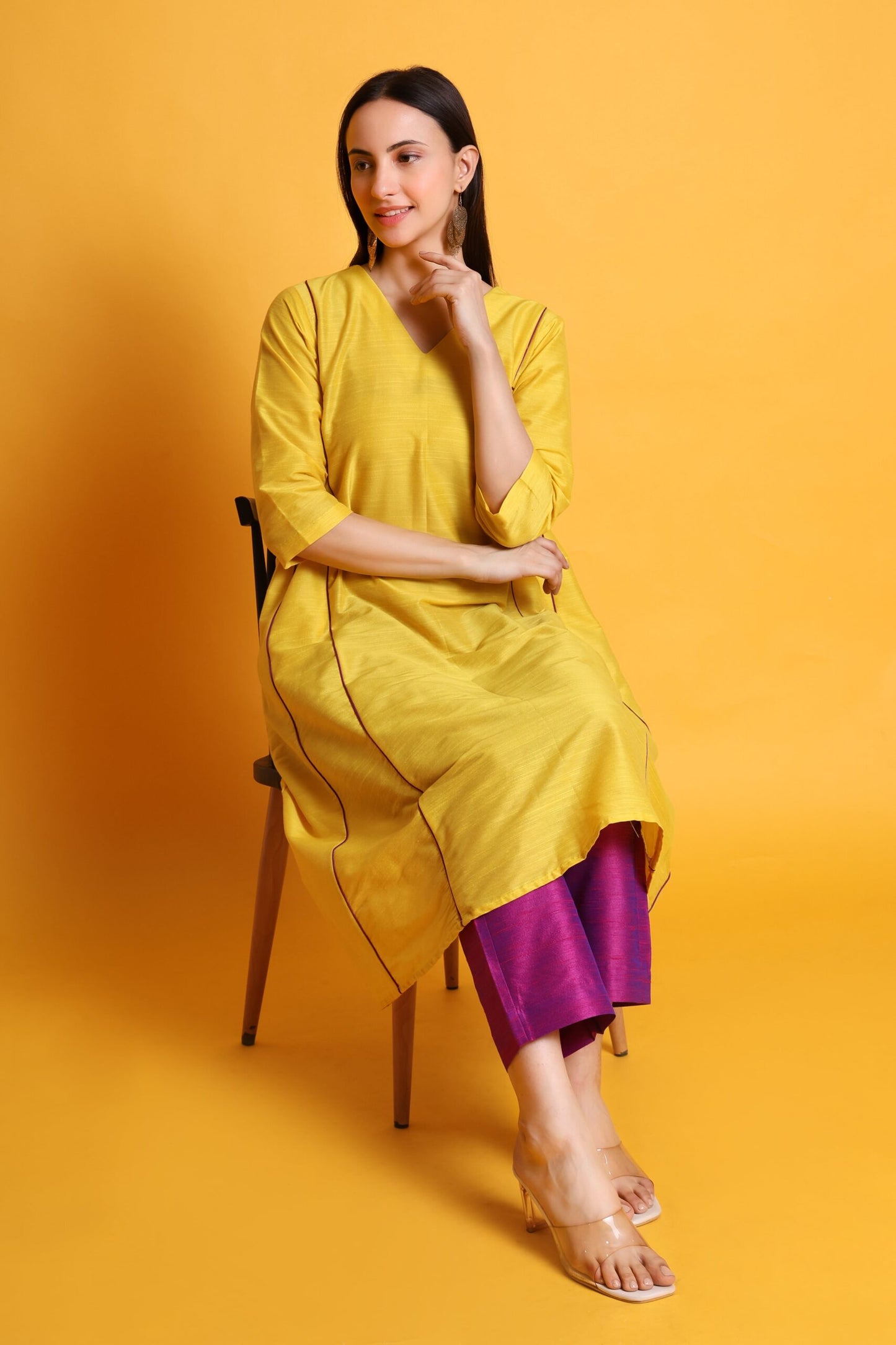 Silk A-Line Kurta set