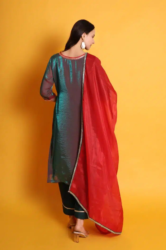 Tissue Organza Kurta Set with Organza Dupatta