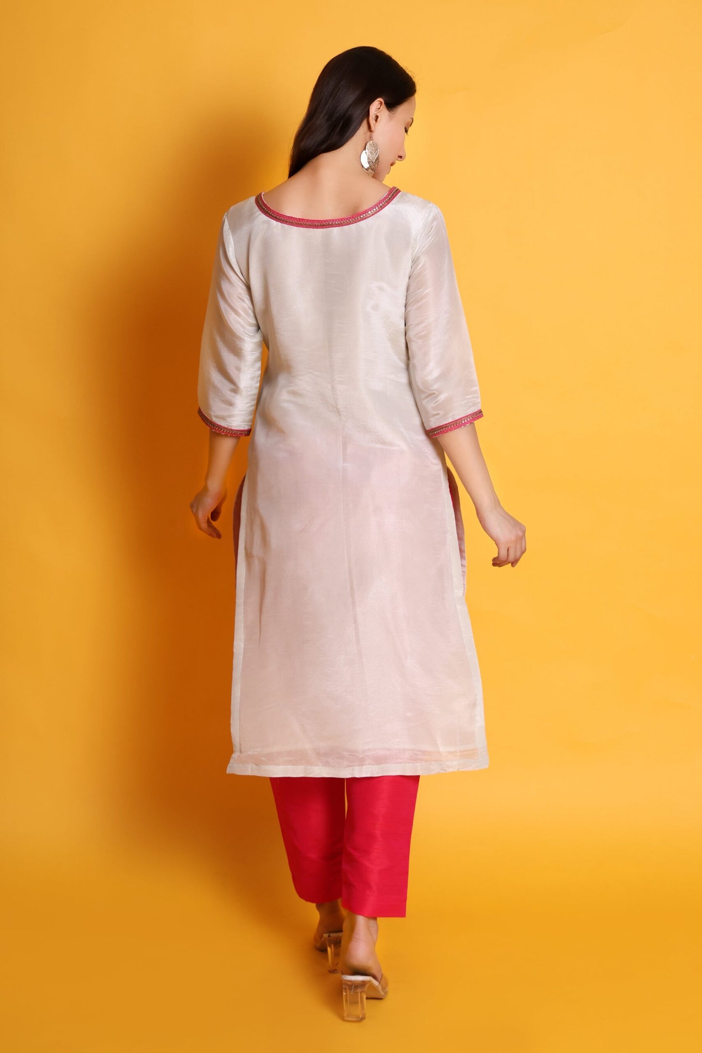 Tissue Silk Kurta with Raw Silk Pant