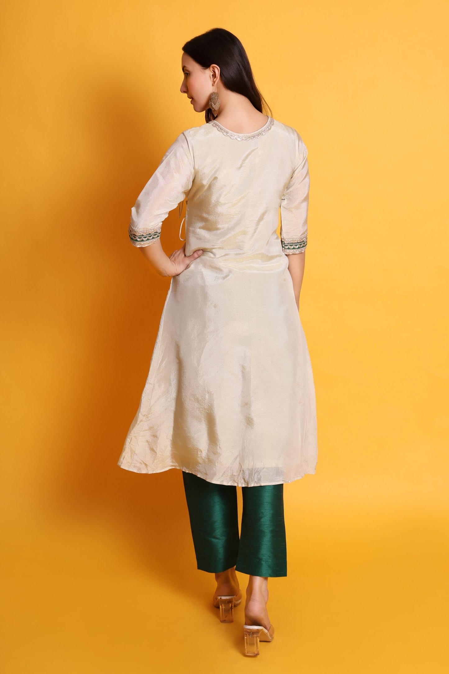 Tissue Silk Kurta with Raw Silk Pant