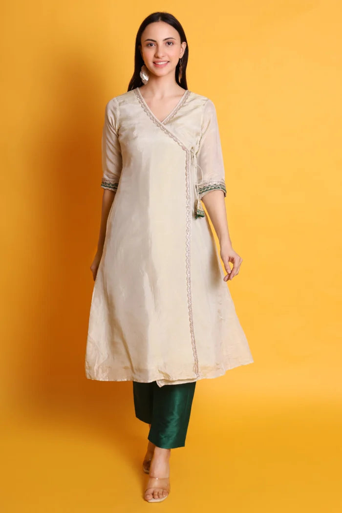 Tissue Silk Kurta with Raw Silk Pant