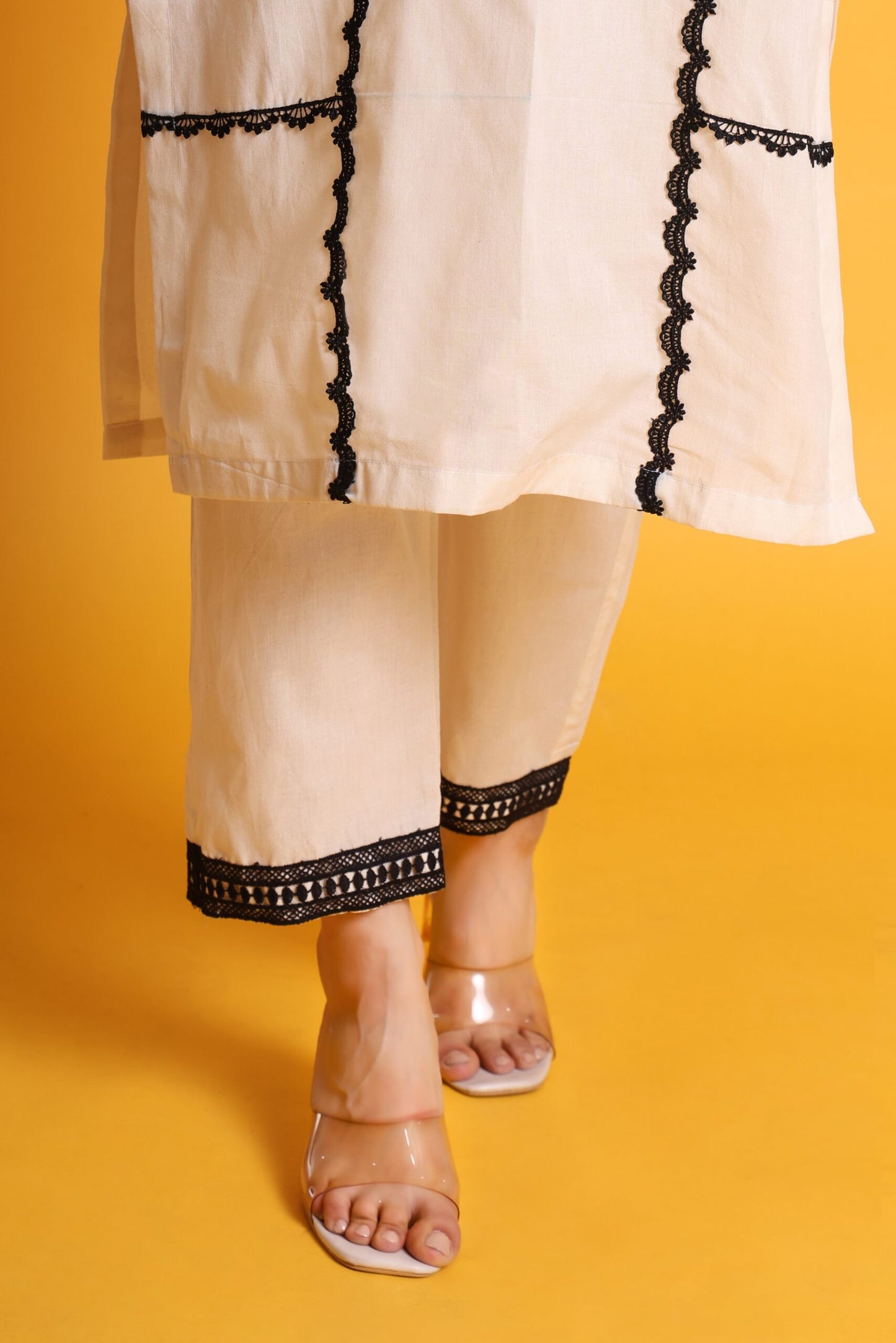Cora Cotton Lace Work Kurta Set