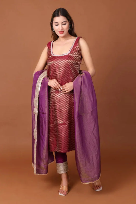 Banarasi Brocade Kurta Set with Tissue Silk Dupatta