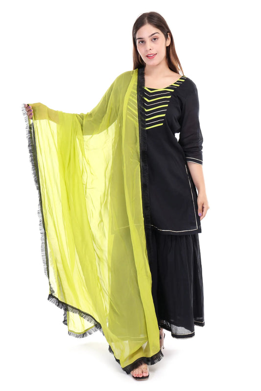 Cotton sharara set with dupatta - XS
