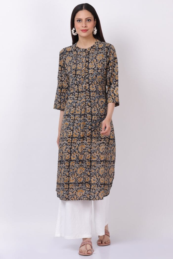 Cotton kalamkari kurti with palazzo