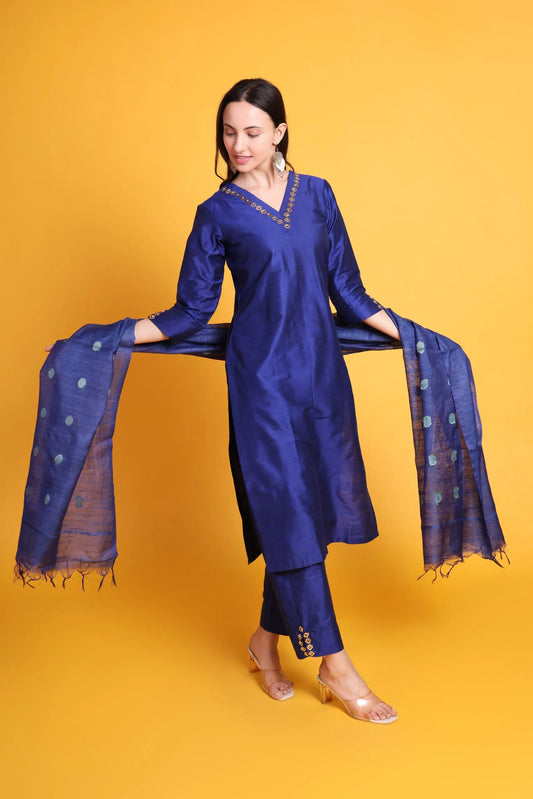 Silk Kurta Set with Silk Dupatta