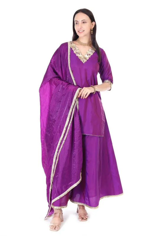 Silk Sharara Set with Organza Dupatta