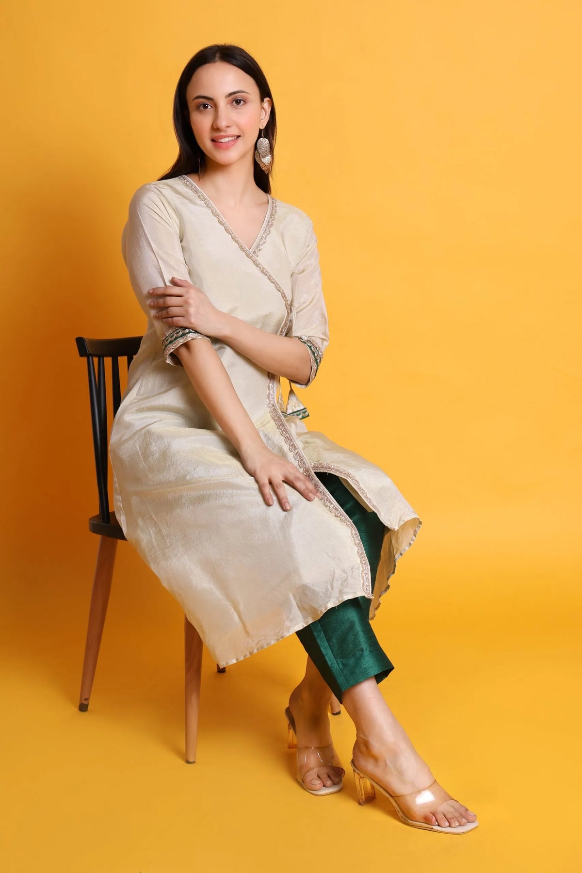 Tissue Silk Kurta with Raw Silk Pant