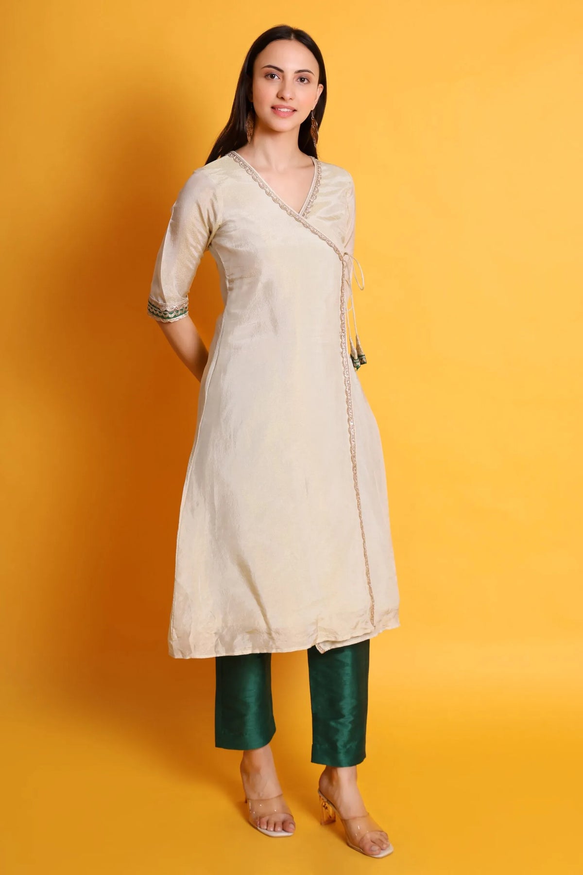 Tissue Silk Kurta with Raw Silk Pant