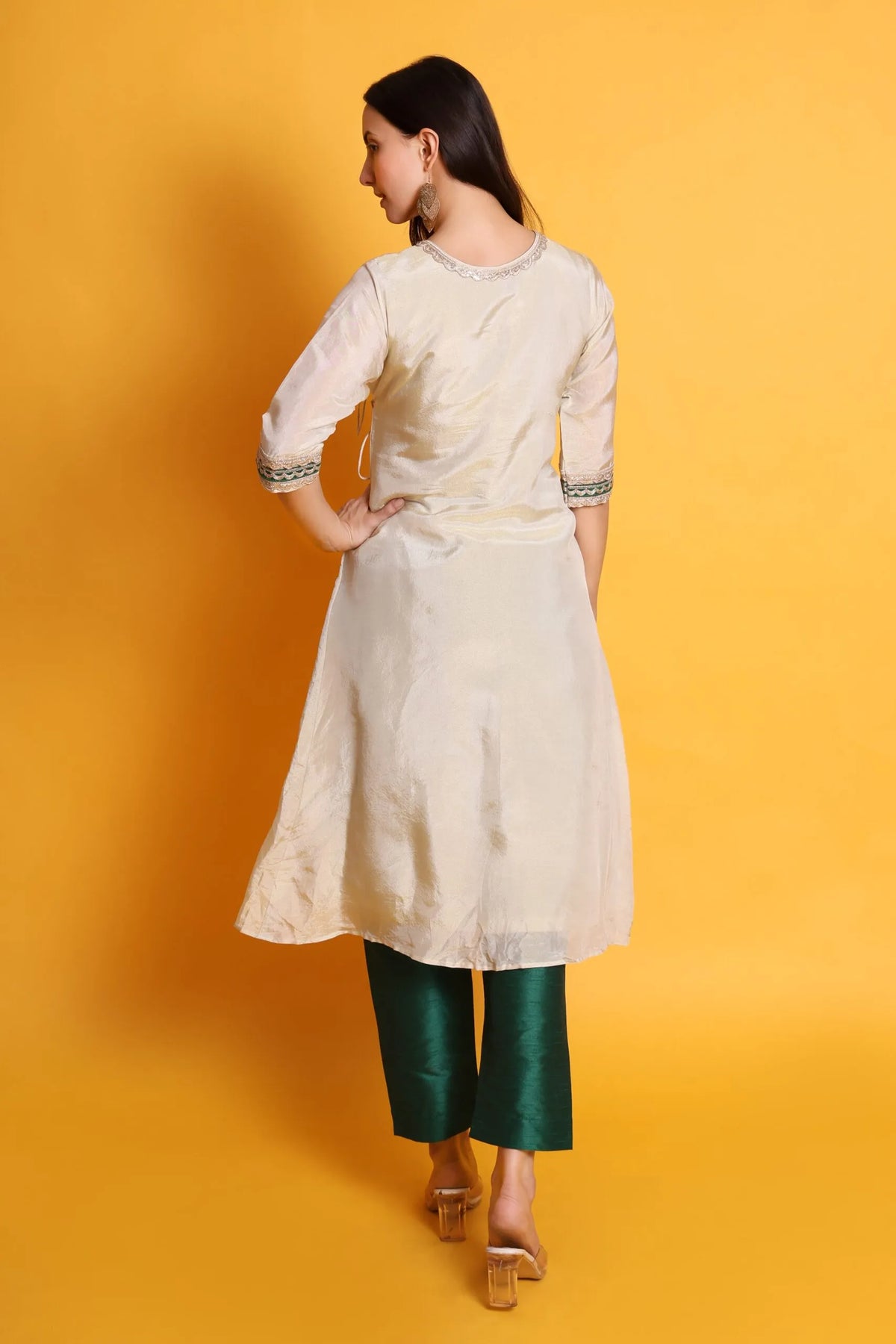Tissue Silk Kurta with Raw Silk Pant