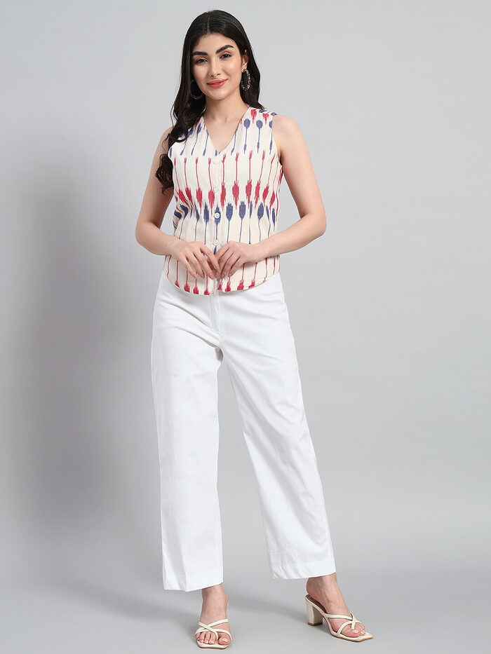 Cotton Ikat Basket Top with Pant - Image 3