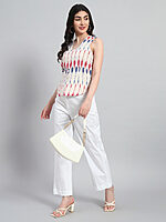 Cotton Ikat Basket Top with Pant