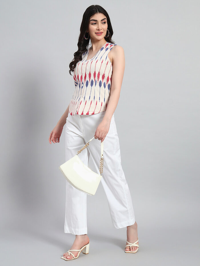 Cotton Ikat Basket Top with Pant - Image 1