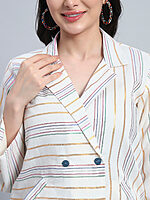 Cotton Stripes Coat with Pant - Image 6