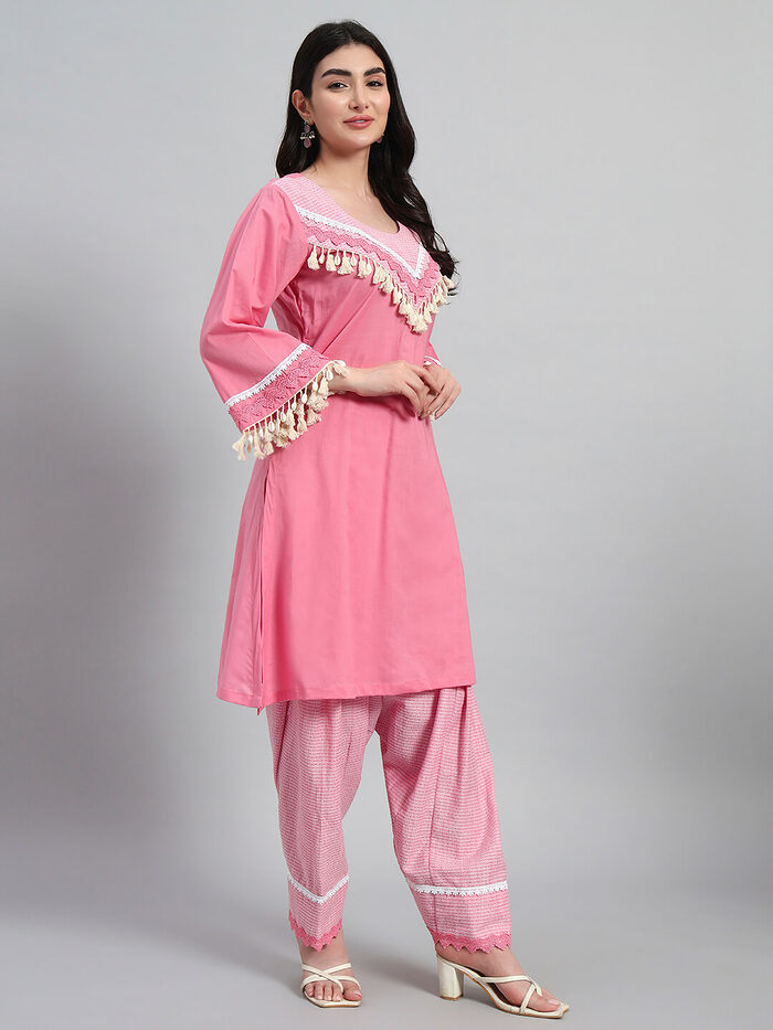 Cambric Cotton kurta with Farsi Salwar - Image 4