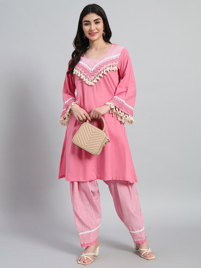 Cambric Cotton kurta with Farsi Salwar - Image 1
