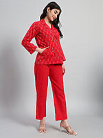 Ikat Cotton Coat Top with Pant - Image 4
