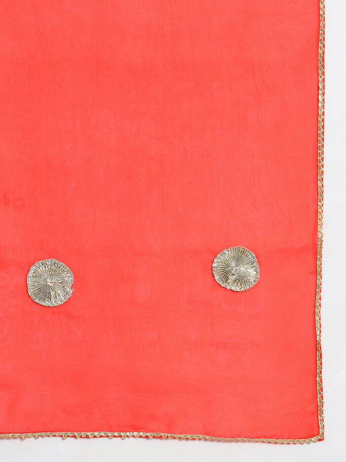 Hand Block Sharara Set with Organza Dupatta - Image 8