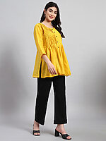 Silk Pintuck Short Kurta with Pant - Image 3