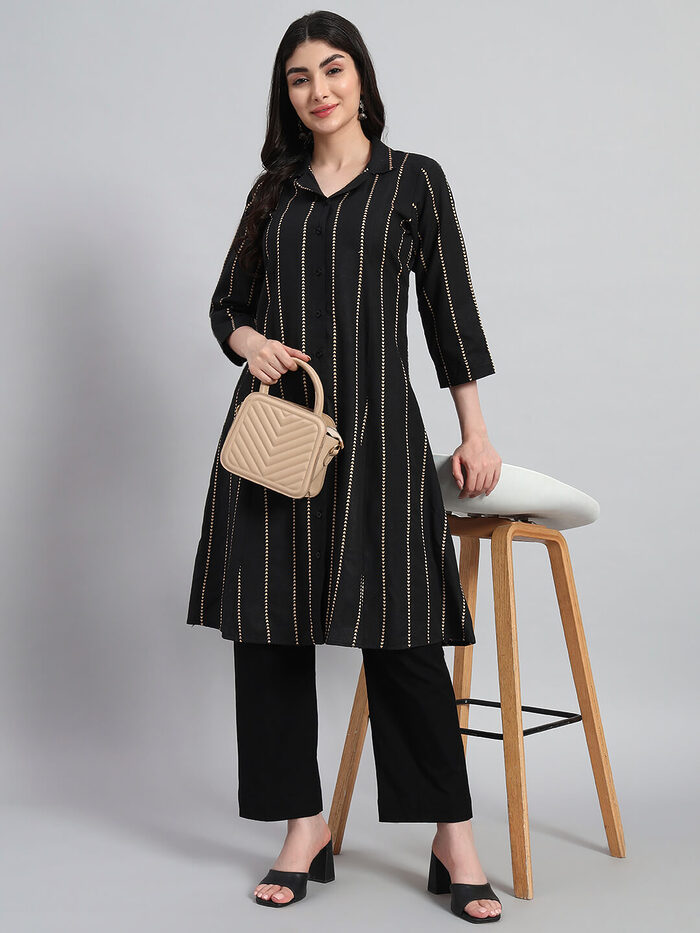 Cotton A-Line Kurta Set - Image 1
