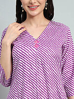 Hand Block Leheria Cotton Kurta Set - Image 6