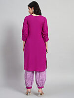Plain Kurta With Leheria Afghani Salwar - Image 5