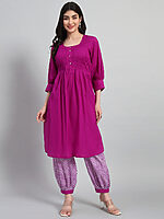Plain Kurta With Leheria Afghani Salwar - Image 3