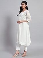 Muslin Cotton Gethered Kurta Set - Image 3