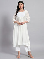 Muslin Cotton Gethered Kurta Set - Image 2