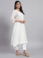 Muslin Cotton Gethered Kurta Set - Image 4