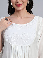 Muslin Cotton Gethered Kurta Set - Image 6