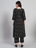 Hand Block Leheria Cotton Kurta Set - Image 5