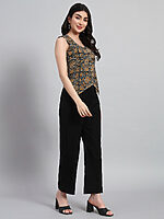 Cotton Kalamkari Basket Top with Pant - Image 2