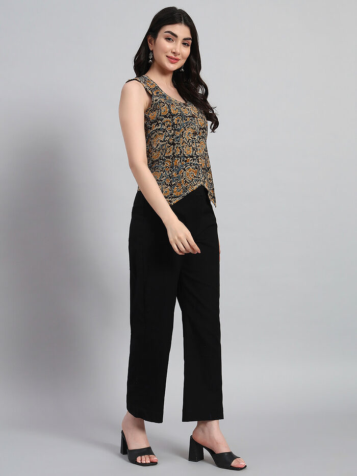 Cotton Kalamkari Basket Top with Pant - Image 2