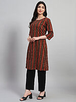 Kalamkari Straight Cotton Kurta Set - Image 3