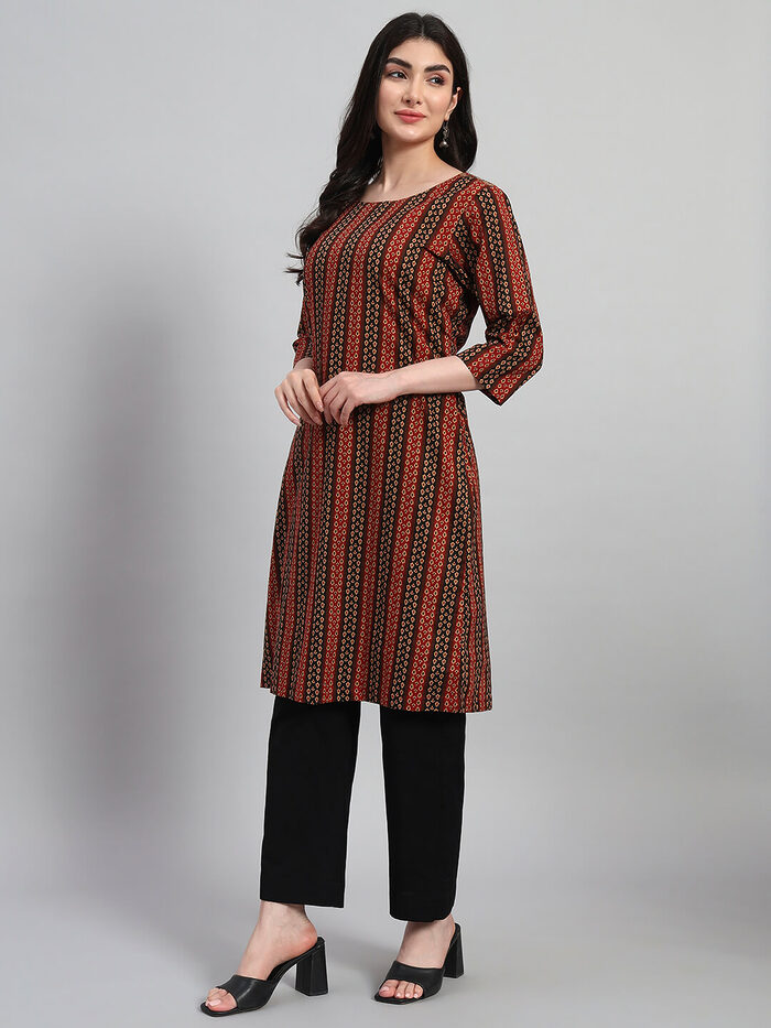 Kalamkari Straight Cotton Kurta Set - Image 3