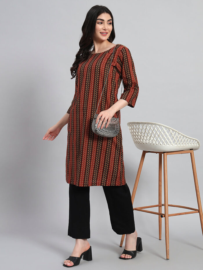 Kalamkari Straight Cotton Kurta Set - Image 1